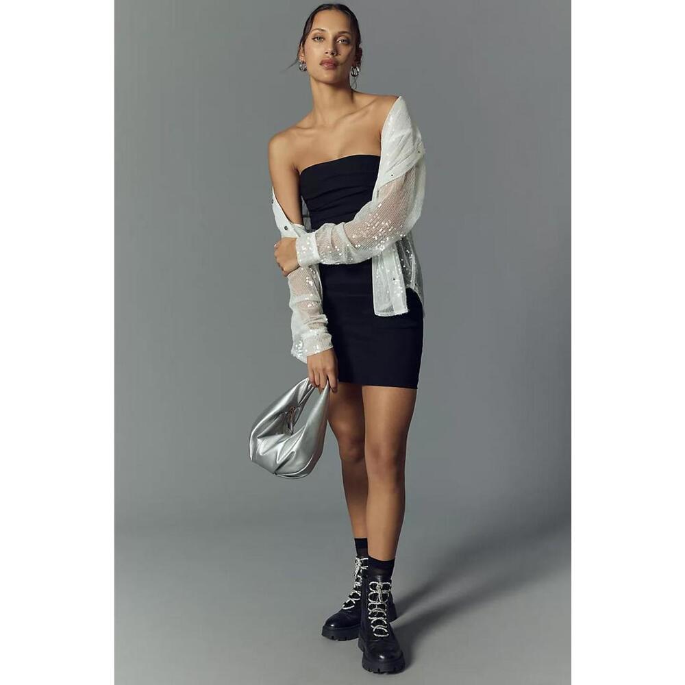 Anthropologie - Elegant Black Strapless slim Mini Dress, size XL, NWT